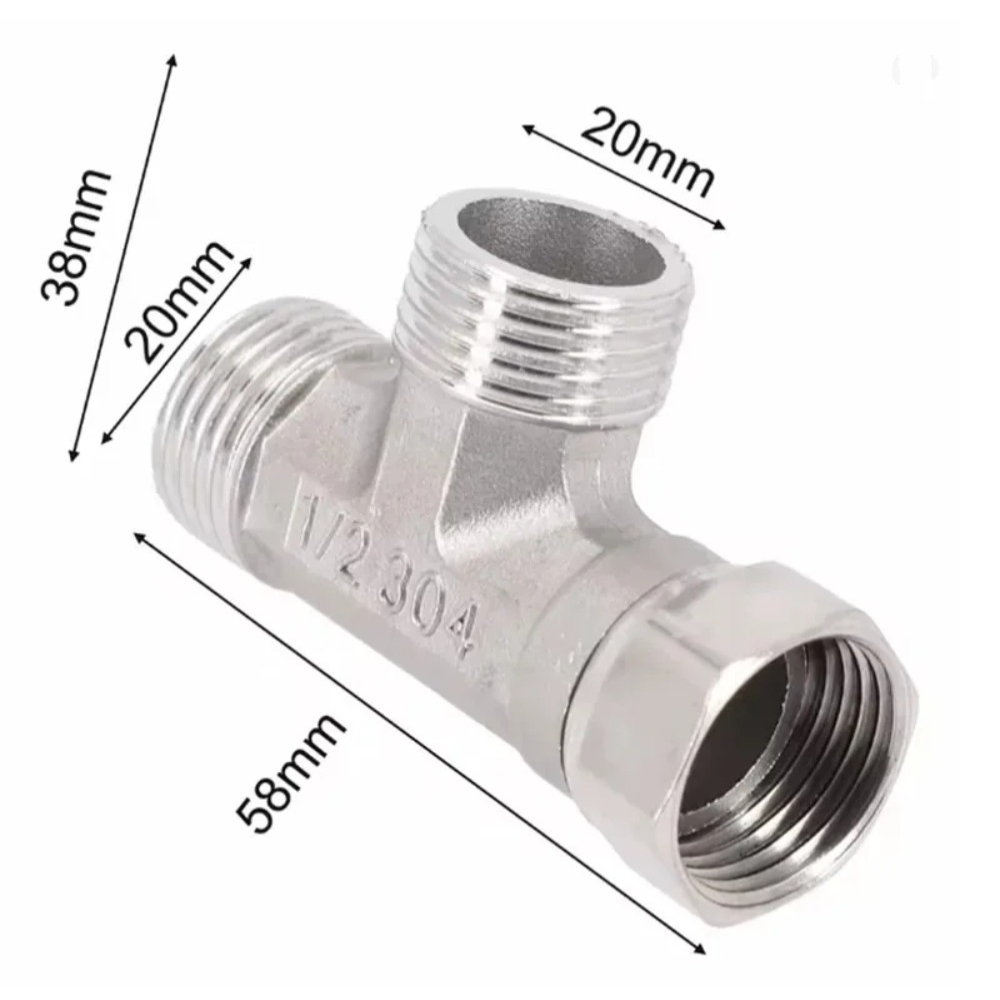 G1/2 Stainless Steel T Adapter - Toilet Flush Valve recension och pris