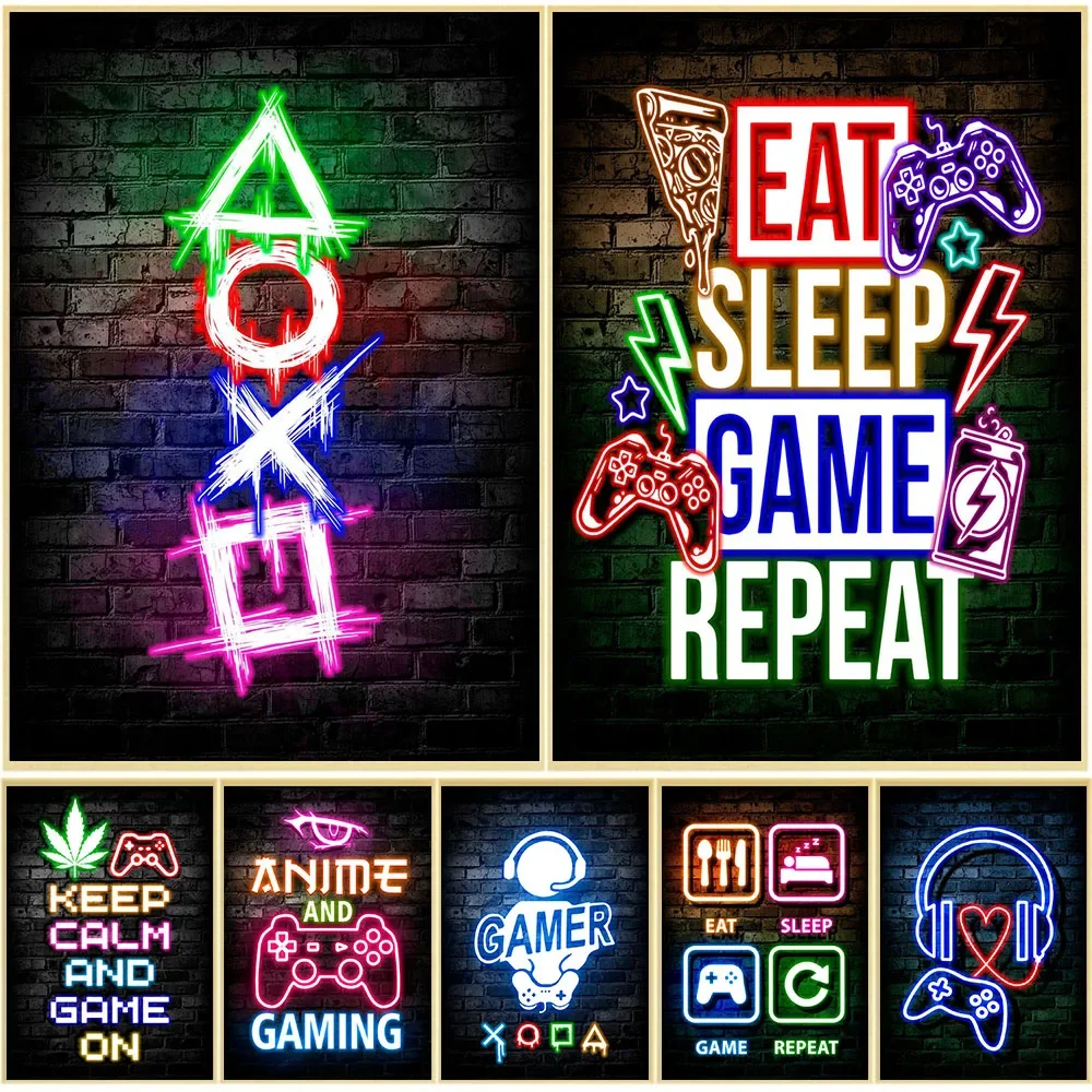 Gaming Neon Eat Sleep Game Rep - Home Improvement Game recension och pris